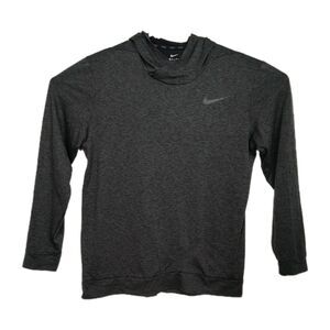 Nike Dri-Fit Light Hoodie Sweatshirt Men's L Charcoal Gray Hooded Long Sleeves